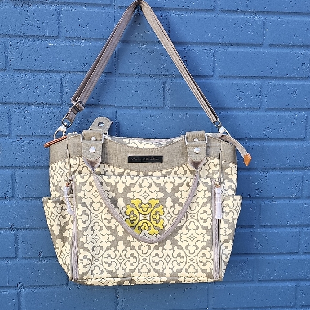Petunia Pickle Bottom Diaper Stylish Gray and Yellow Tote Bag